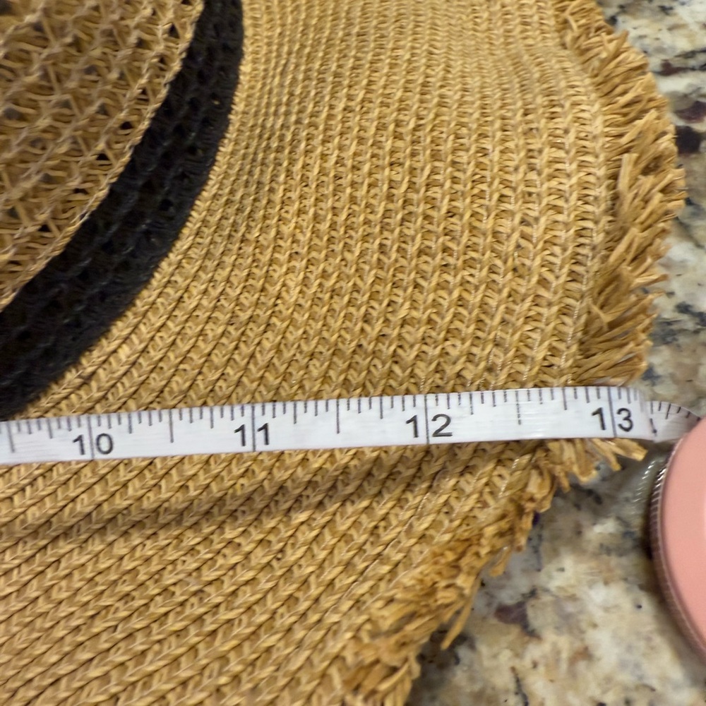 Target tan straw brimmed hat black trim - Picture 13 of 14